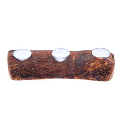 Olive Holz Kerze Triple 20x6cm